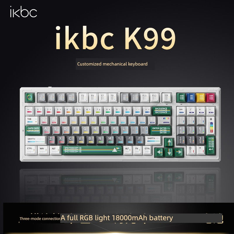 Ikbc Mechanical Keyboard K99 Non-Customized Three-Mode Bluetooth Wireless Keyboard E-Sports Games Office Keyboard Backlight Shopifynow