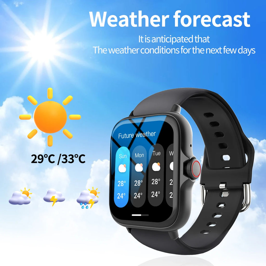 Smart watch with full touch screen, call, message reminder, music control and other functions, compatible with iPhone/android mo Shopifynow