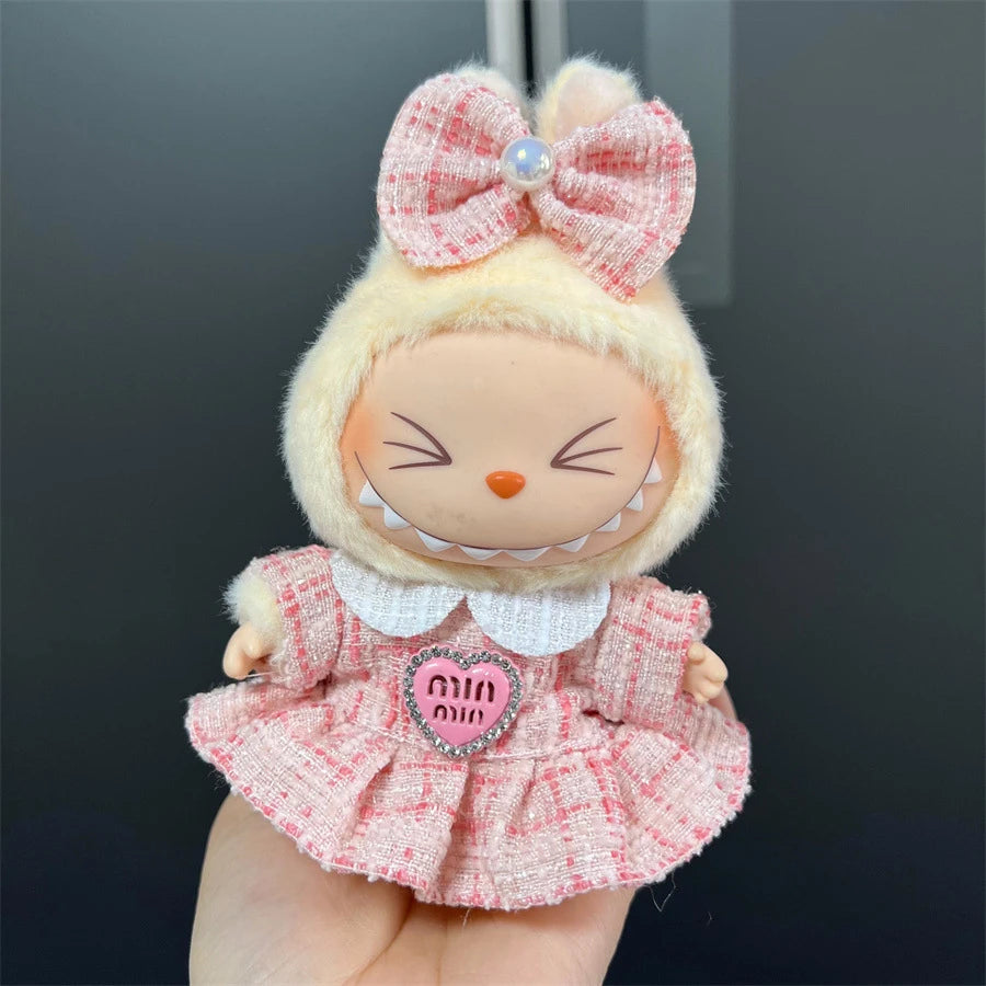 17cm Labubu Doll's Clothes Cute Fashion V1V2 Idol Clothing DIY Kids Gift Labubu Dress Cloak Gift Clothes Hair accessories Ropa - Shopifynow