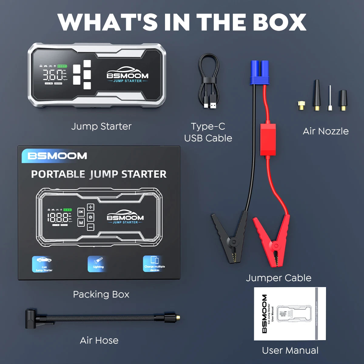 Car Jump Starter Air Compressor Power Bank 12V 21800mAh/26800mAh Starting Device Emergency Car Battery Charger Booster Buster - Shopifynow