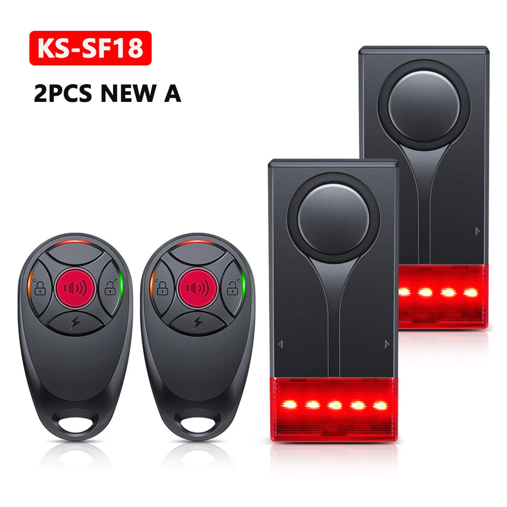 Awapow Wireless Vibration Bike Alarm With Remote Control Anti-Theft Alarm 110dB Loud Bike Door Window Alarm Home Safety System - Shopifynow