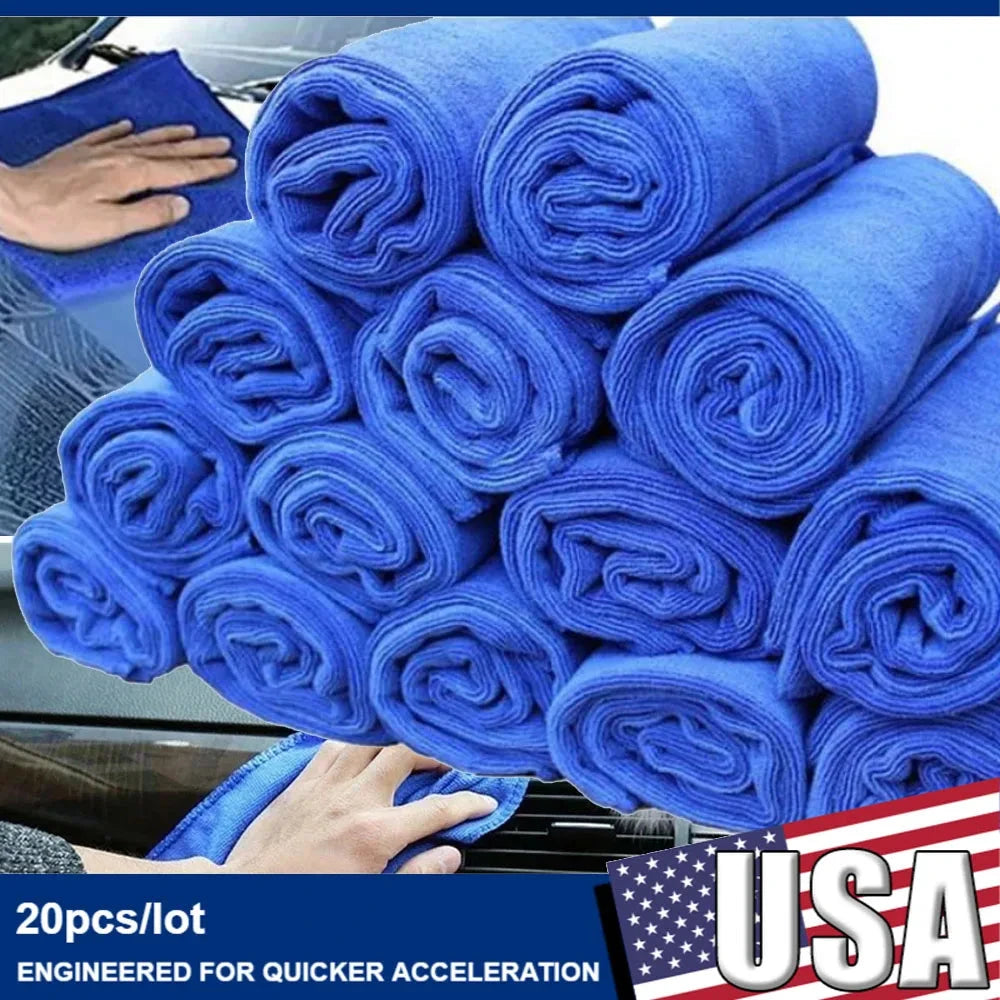20pcs/Lot 30x30cm Car Cleaning Towel Microfiber Home Window Beauty Salon Barber Shop Car Care Polishing Auto Washing Soft Cloths Shopifynow