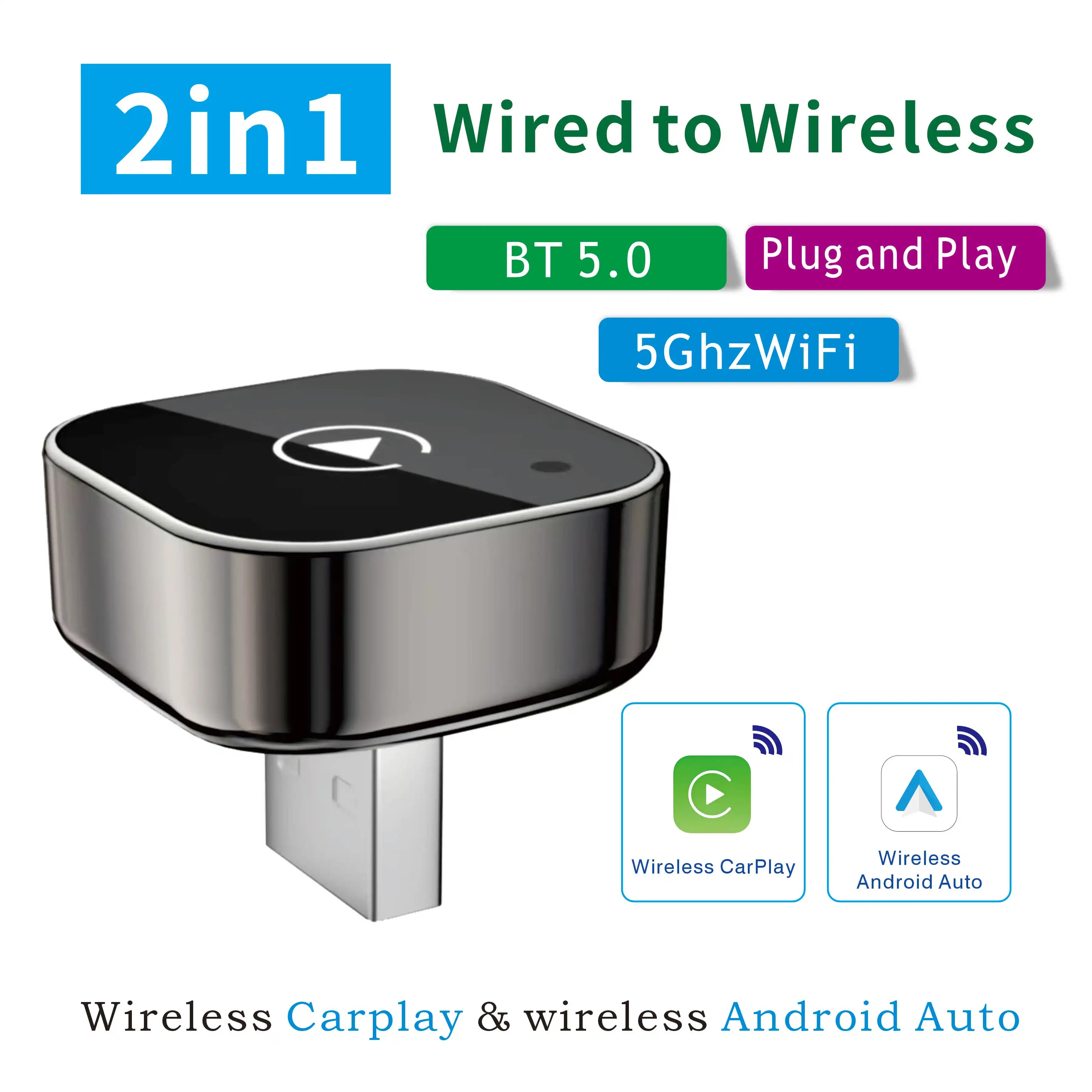 Wireless CarPlay Adapter for iPhone -Mini Plug & Play Auto Connect, 5GHz WiFi Low Latency, iOS 10+ Compatible with Wired CarPlay - Shopifynow
