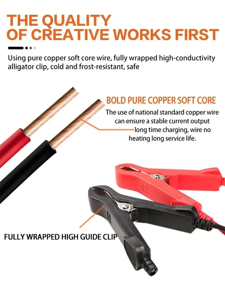 Car Battery Charger 12V Intelligent Pulse Repair LCD Display Car Battery Motorcycle Battery Charging Battery Repair Charger Shopifynow