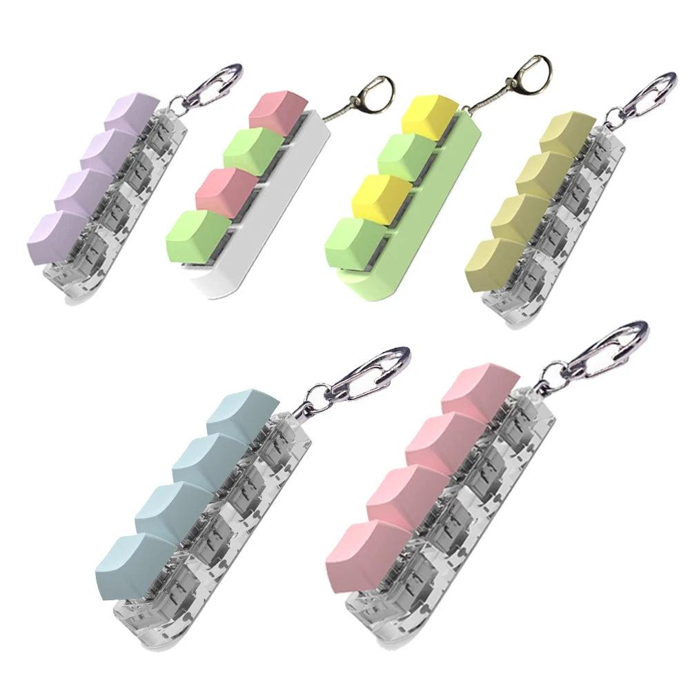4 Keys Keyboard Keycaps Fidget Toy DIY Finger Keycaps Party Stress Relief Keyboard Caps Finger Button Fidget Decompression Toys - Shopifynow