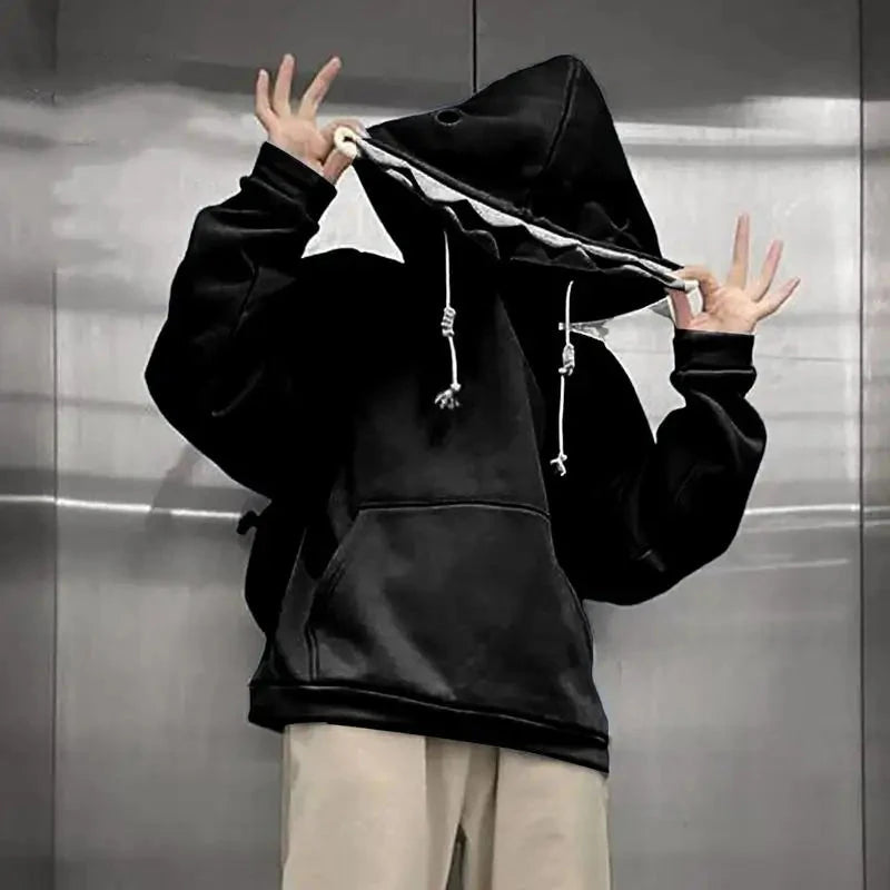 Shark Sweatshirt Women's Blue Hoodies Long Sleeve Shark Shape Couple Pullover Animal Hooded Cartoon Sweatshirt For Men Women Shopifynow