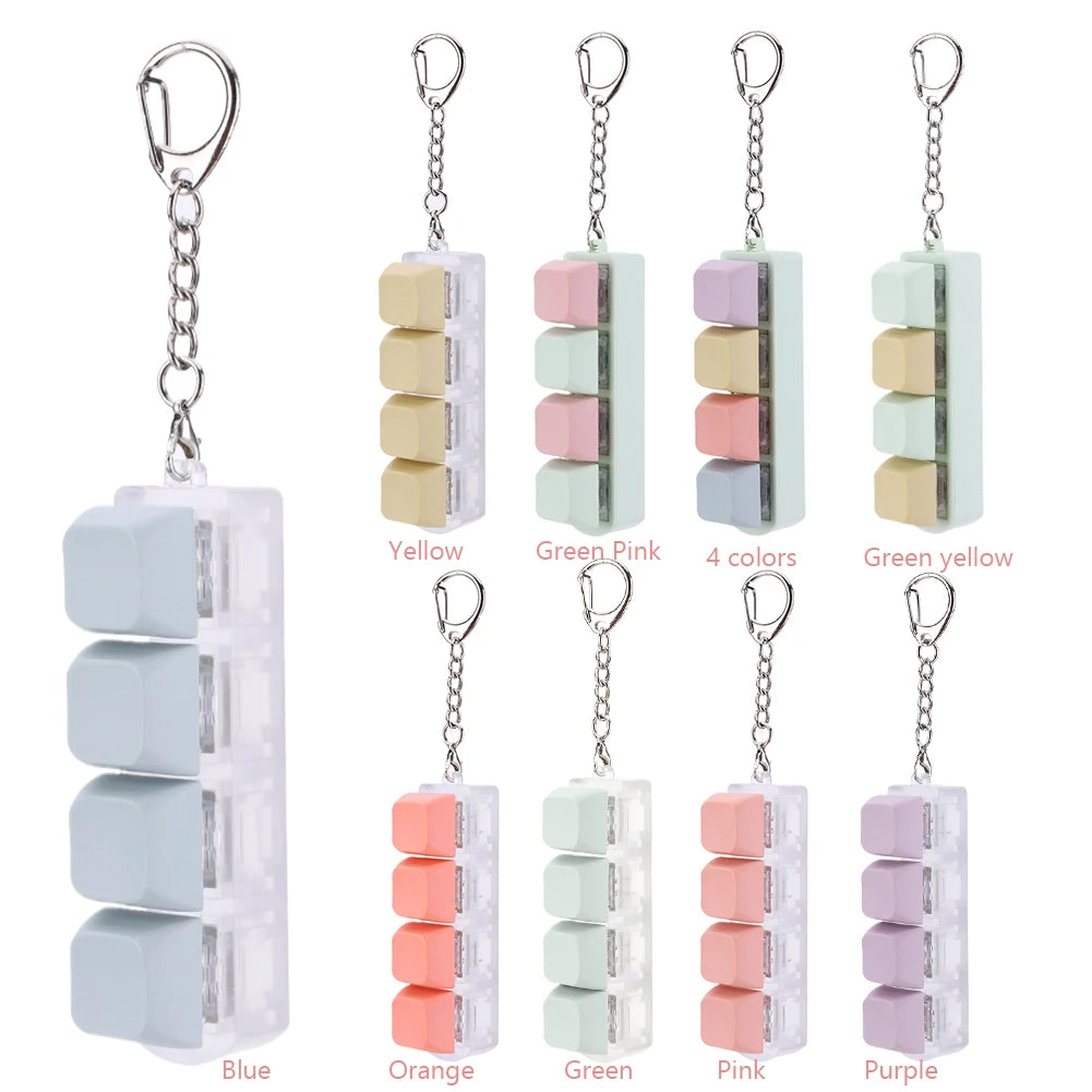 4 Keys Keyboard Keycaps Fidget Toy DIY Finger Keycaps Party Stress Relief Keyboard Caps Finger Button Fidget Decompression Toys - Shopifynow