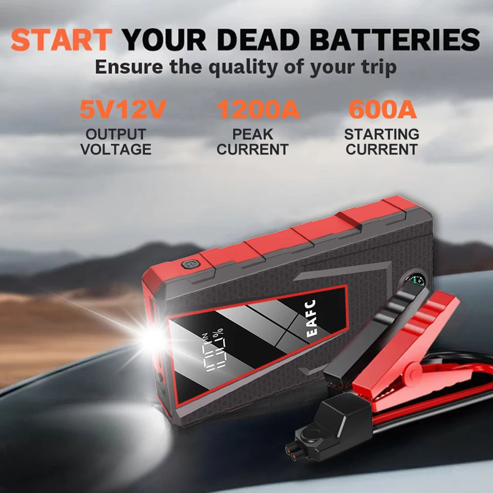2000A/1200A/600A Car Jump Starter Power Bank Car Battery Booster Charger 12V Starting Device Petrol Diesel-Car Starter Buster - Shopifynow