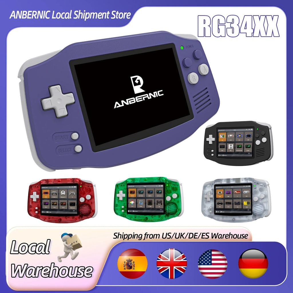 ANBERNIC RG34XX 64Bit Retro Handheld Game Player 3.4-inch IPS Screen HD-Support TV Portable Game Console 3500mAh streaming Gift - Shopifynow