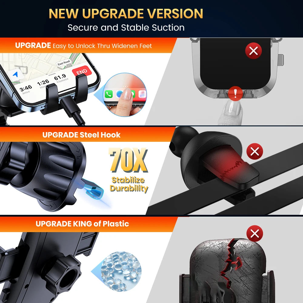 TOPK D46G Car Phone Holder Mount, Upgraded Metal Hook Cell Phone Holder For Car Air Vent Compatible With All Phones Shopifynow
