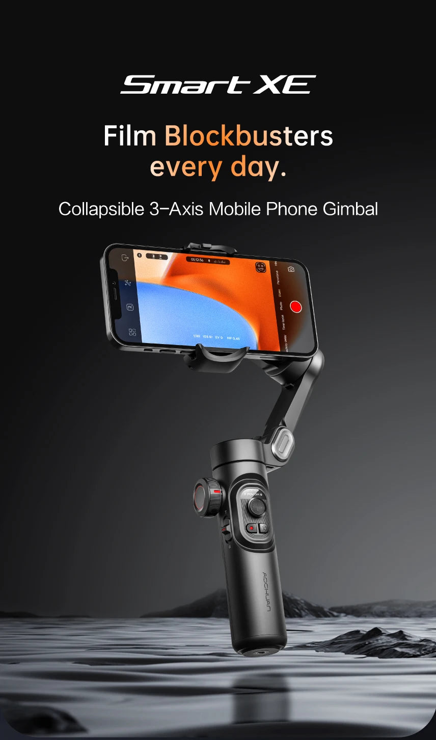 AOCHUAN 3-Axis Handheld Gimbal Stabilizer SmartXE for Smartphone for iPhone Android AI Face Tracking TikTok Vlog - Shopifynow