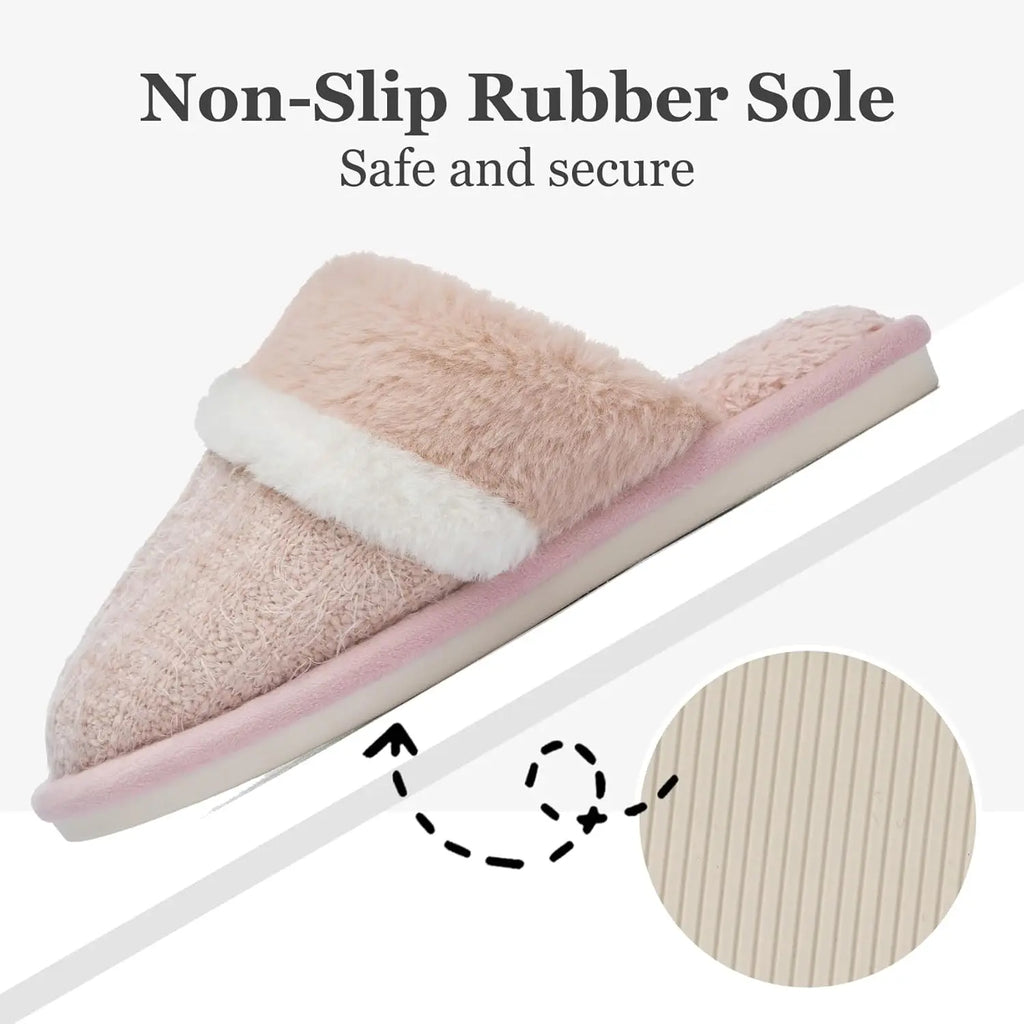 Women's Fuzzy Memory Foam Slippers Warm Anti-Slip House Shoes for Indoor Outdoor Gifts for Mom Girlfriend Shopifynow