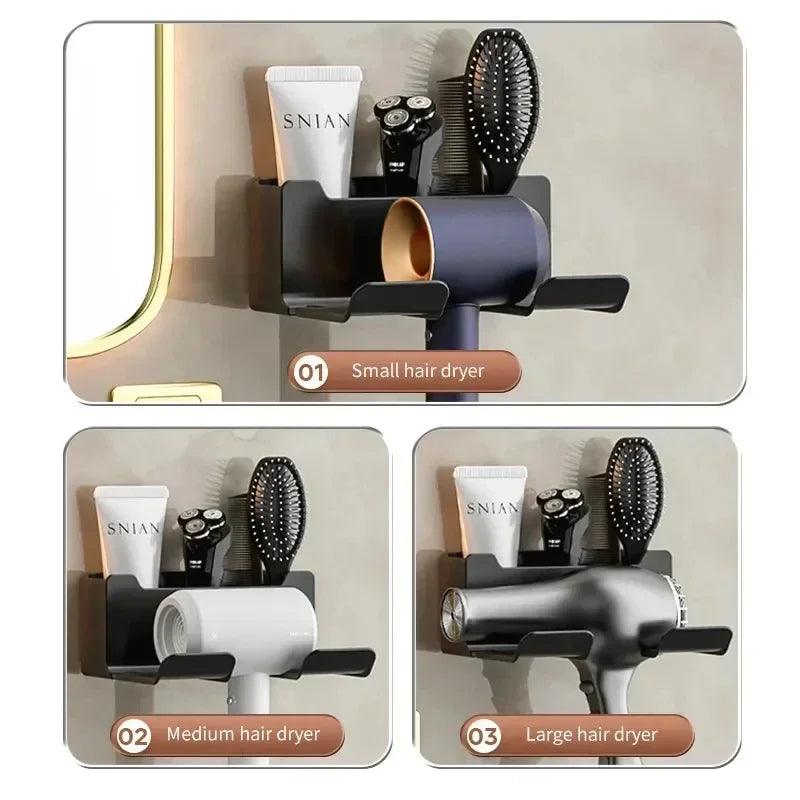 Hair Dryer Holder Wall Dryer Cradle Straightener Stand Hairdryer Organizer Box Toilet Blower Holder Shelf Bathroom Accessories Shopifynow