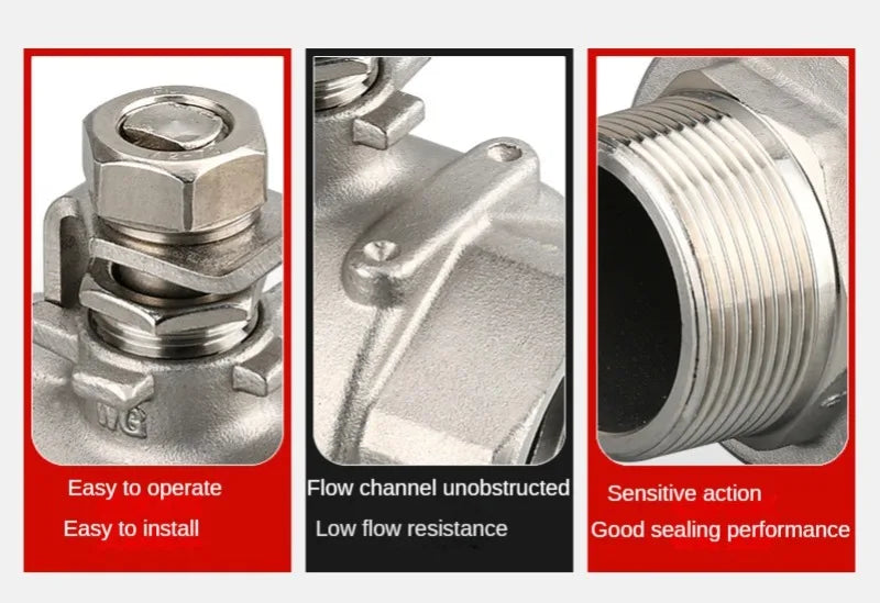 316 Stainless Steel 2P Ball Valve 1/2" 3/4" 1" 1-1/4" 1-1/2" 2" NPT Female And Male Thread Water Gas Oil Switch Fitting Adapter - Shopifynow