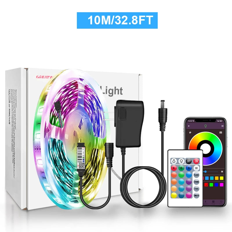 LED Strip Lights RGB 5050 LED Strips Bluetooth APP Control Color Changing DC 12V 30LEDS/M Per Meter For Bedroom Room Kitchen Bar Shopifynow