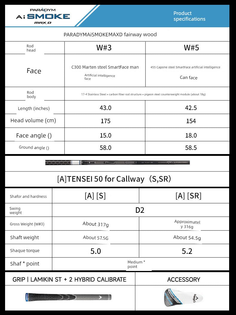 24 New Arrival Callaway Caraway Golf Club Rod Set Male AI Smoke Wooden Pole Matching Apex Iron Pole Shopifynow