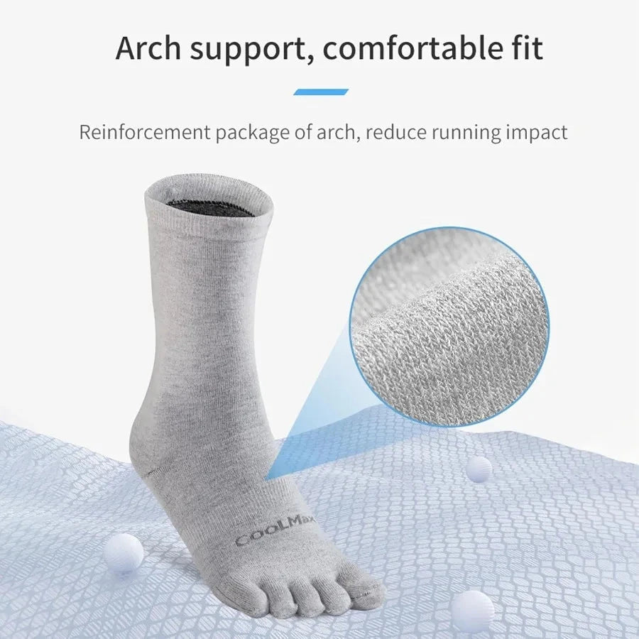 Coolmax Five Finger Running Socks for Men Women 3 Pairs Toe Socks Liner Crew Socks for Sports Training Gym Workout Hiking Outdo Shopifynow