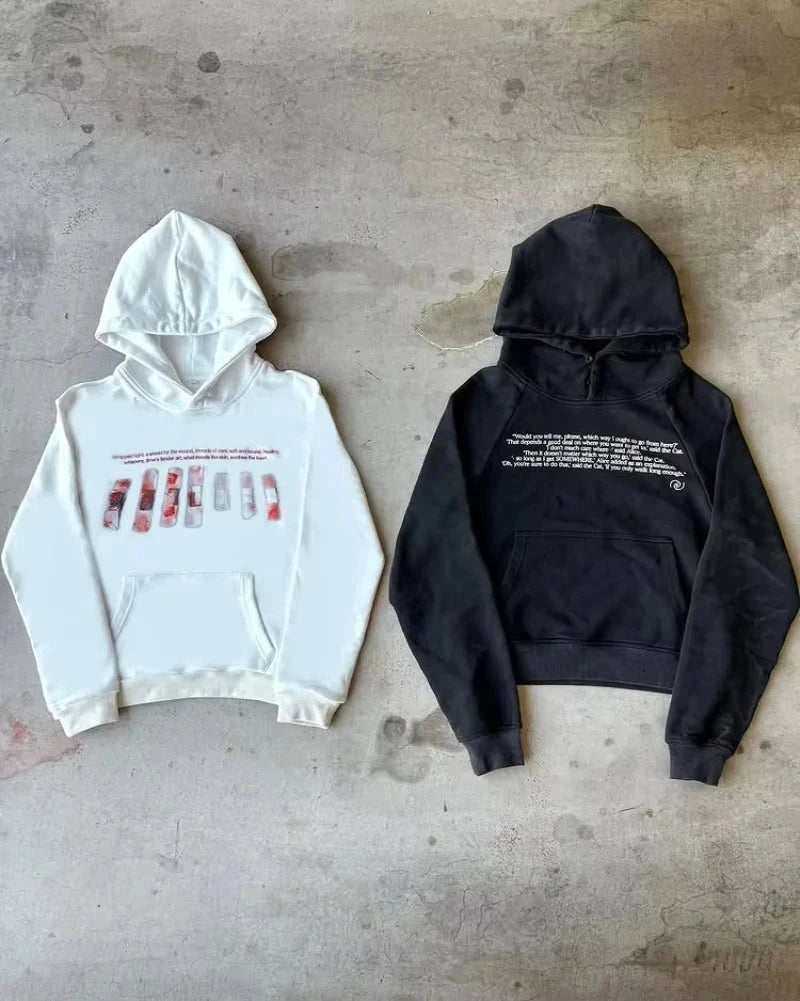 Harajuku Gothic Y2K Streetwear Hip Hop Punk Loose Graphic Hoodie Men Trendy American Retro Letter Print Oversized Sweatshirts Shopifynow