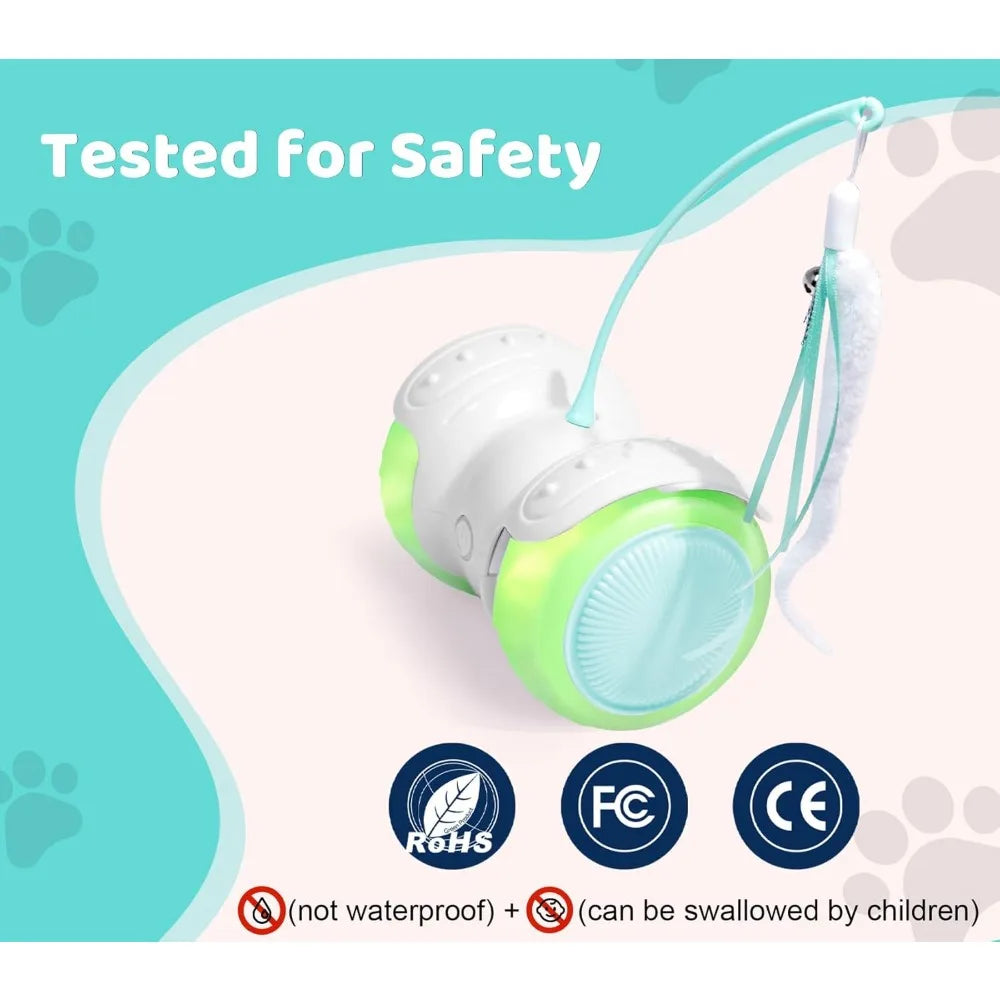 Interactive Cat Toy Car - Remote Control Cat Toys Catnip Feathers & LED Lights, Auto/Moving Chase Cats Toy to Keep Bored Cats Ac