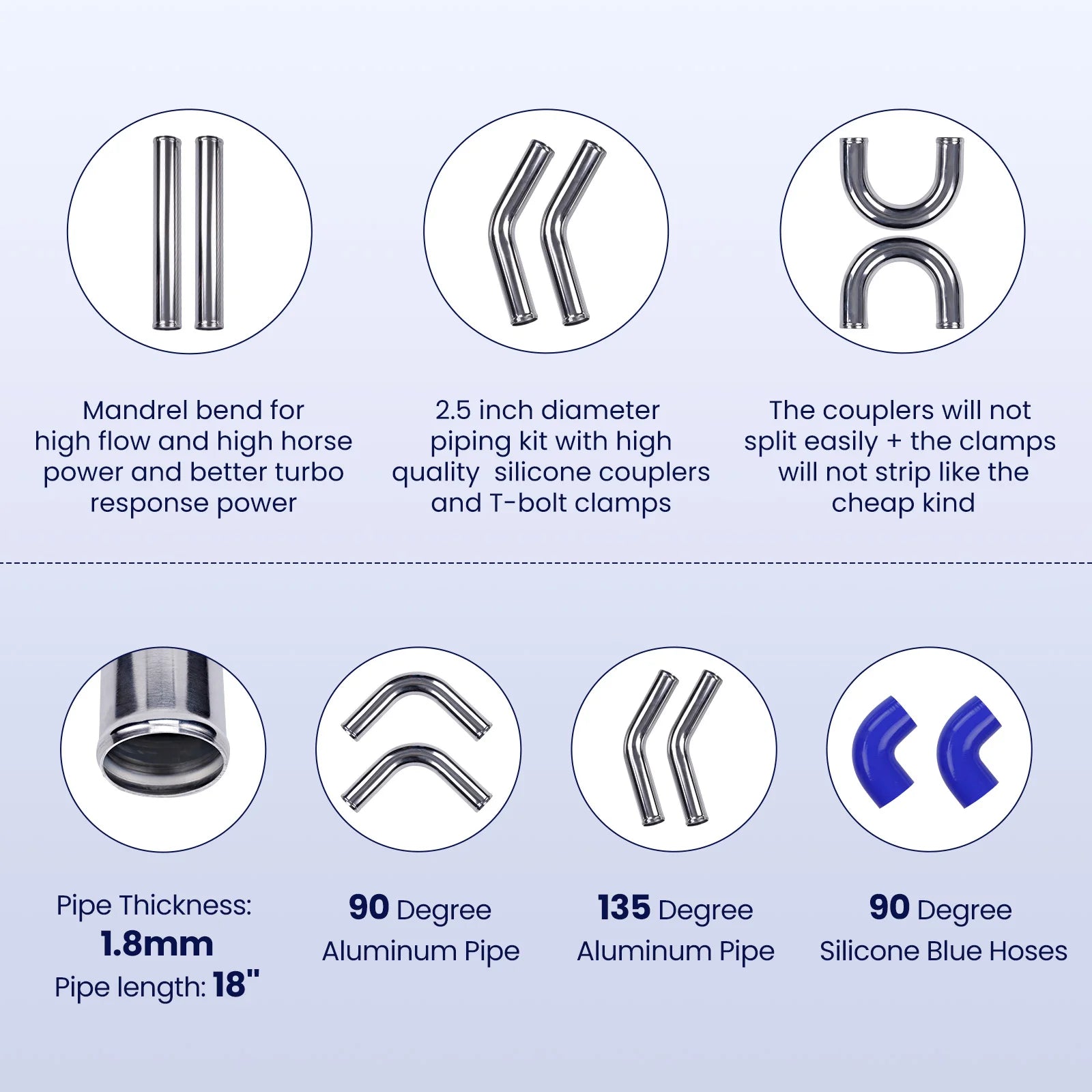 600x300x76 2.5" Intercooler Pipe ALLOY UNIVERSAL TURBO HARD PIPE 3" Thickness - Shopifynow