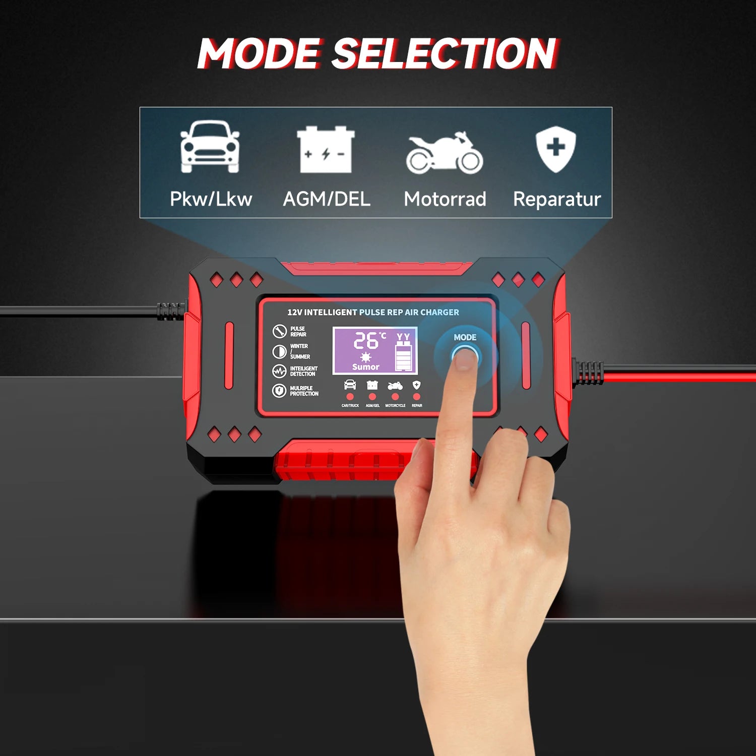 6A 12V Repair LCD Display Intelligent Car Battery Charger Car and Motorcycle Battery Charging Unit Lead-Acid Battery Shopifynow