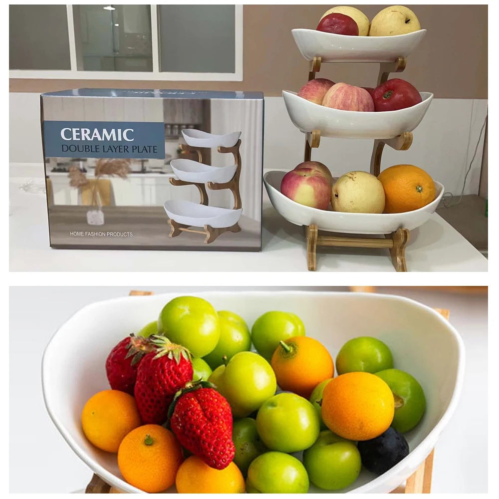 3 Layer Fruit Plate Home Living Room Plastic Snack Dish Creative Modern Dried Fruit Basket Candy Dish Cake Stand Salad Bowl Shopifynow