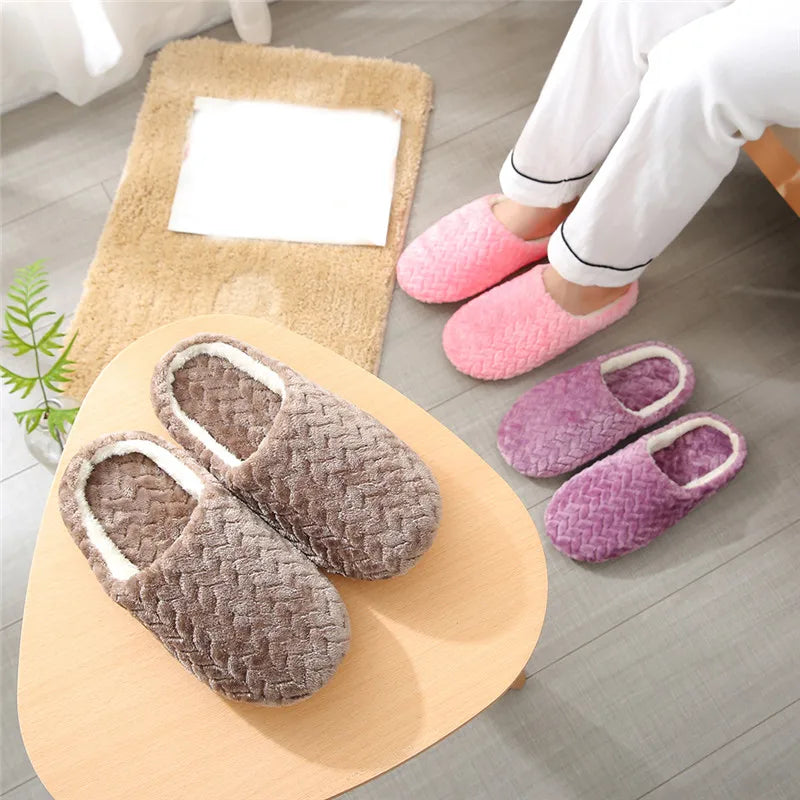 Women Winter Home Fur Slippers Cartoon Cat Non-Slip Soft Warm House Indoor Bedroom Men Couples Boys Girl Memory Foam Floor Shoes Shopifynow