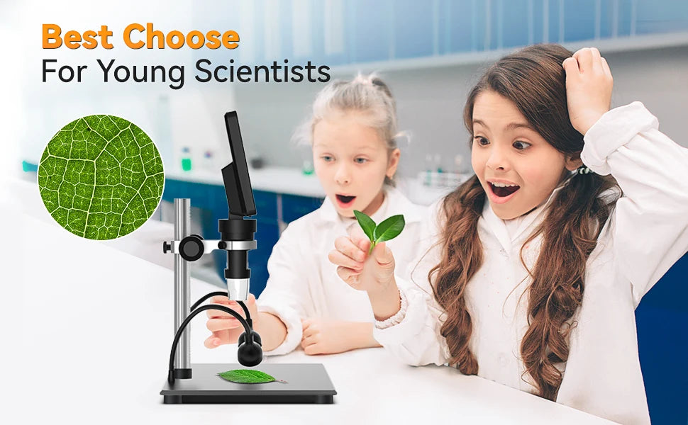 Hayve 7 inch Digital Microscope 1200x Coin Microscope Professional Electron Microscopios For Repairing With 10 LEDs， PC View - Shopifynow