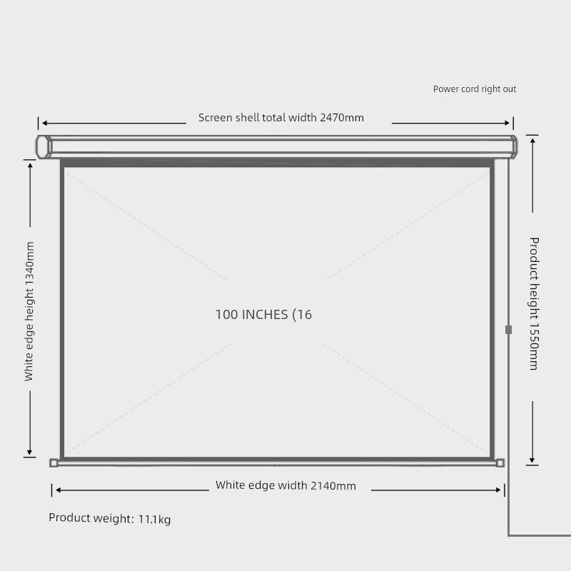 Deli Hanging Projection Screen Curtain Electric Remote Control 100-Inch 4:3 Projection Curtain Office For Home Projector Curtain 120-Inch 16:10 Tripod Screen Wall Screen 84-Inch Shopifynow