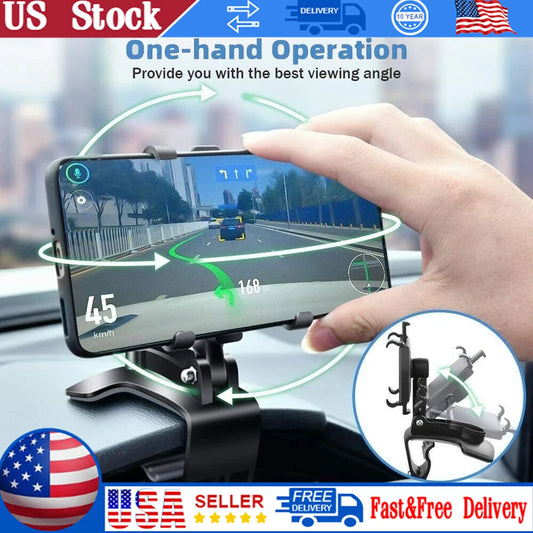 1PCS Quality Universal Car Phone Holder Portable 360° Degree Rotatable Multi-function Car Smartphone Mobile Phone Holder Clip Shopifynow
