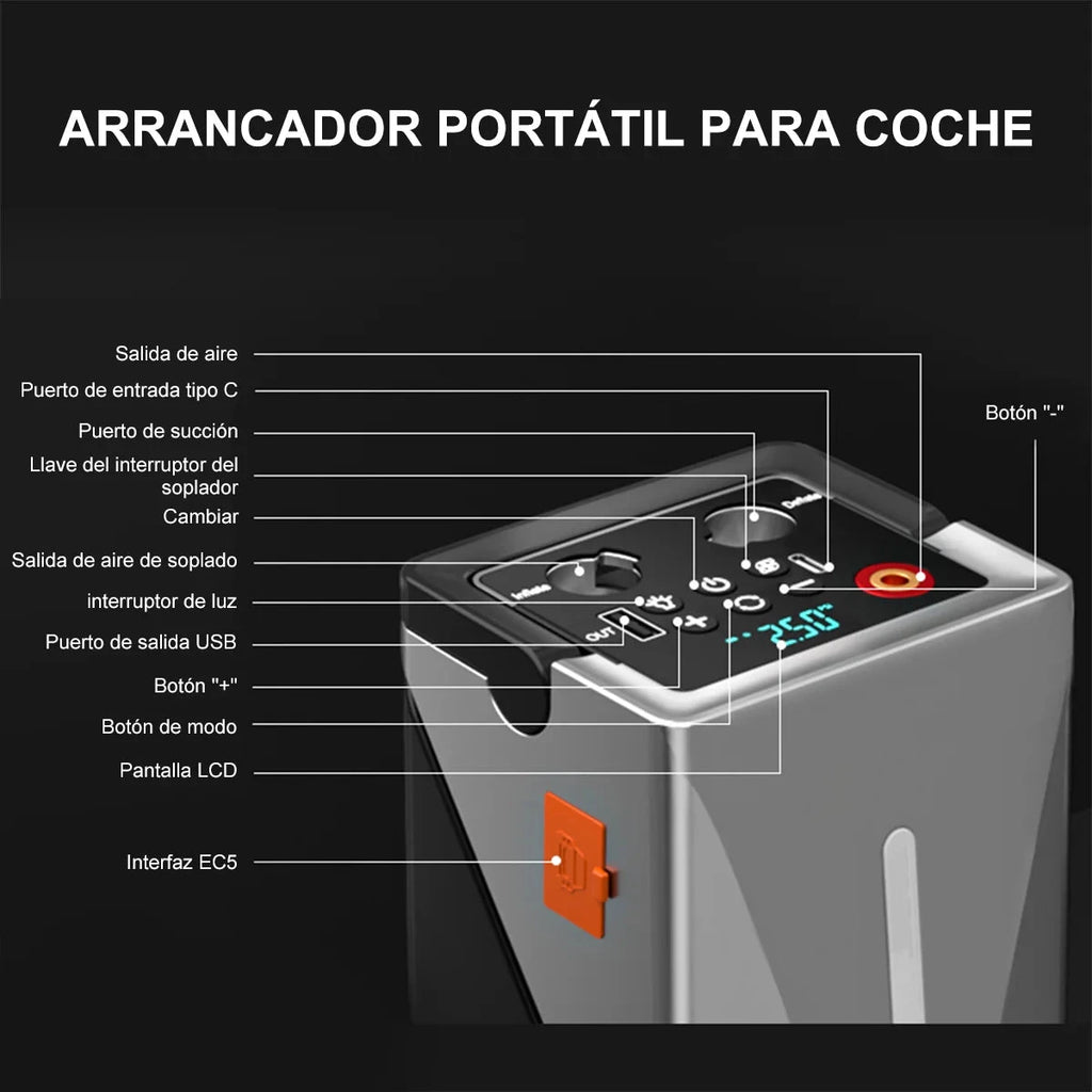 Car Jump Starter 6000A Peak 26800mAh Auto Supercharger Battery Charger Jumper Box with Fast Charger Smart Jumper with LED Screen Shopifynow