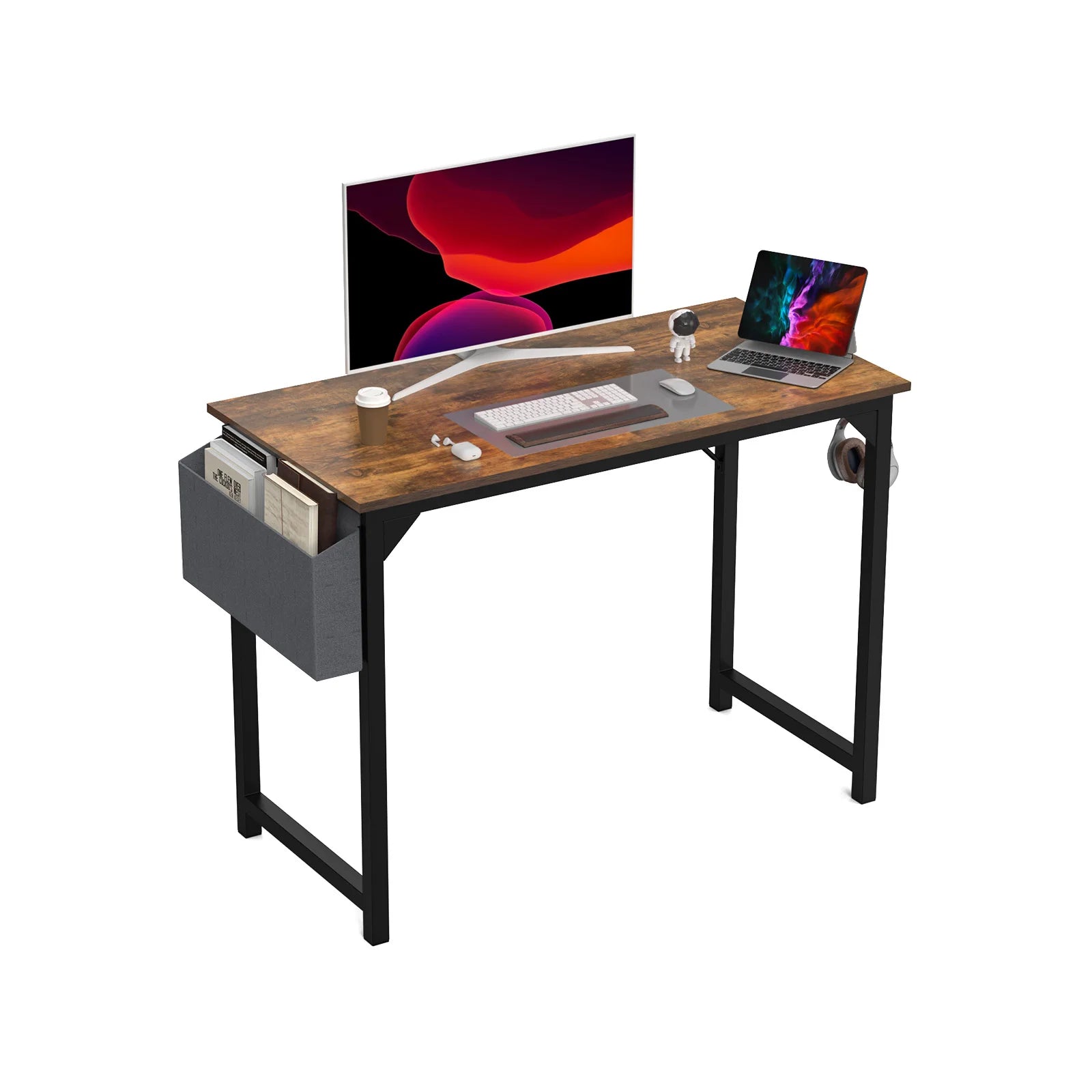 JHK Computer Desk Writing Study Office Gaming Table Modern Simple Style Compact with Side Bag Headphone Hook Easy Assembly Shopifynow