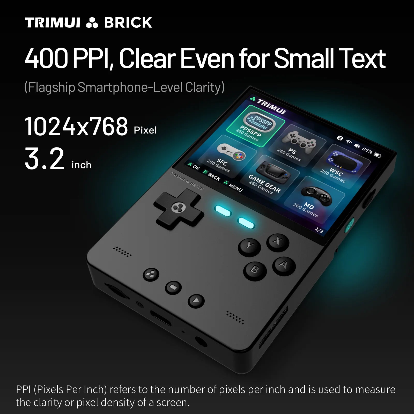 AMPOWN Trimui BRICK Handheld Game Players Consoles 3.2'' IPS Screen Emulator Portable Retro Video Games Linux System Allwinner - Shopifynow