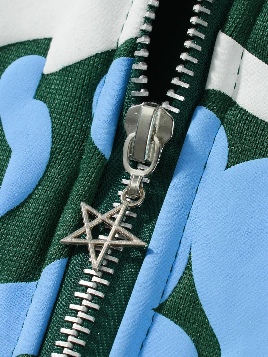 Men Women Hoodie Long Sleeve Letters Print Zipper Closure Sweatshirt Jacket with Pockets Shopifynow