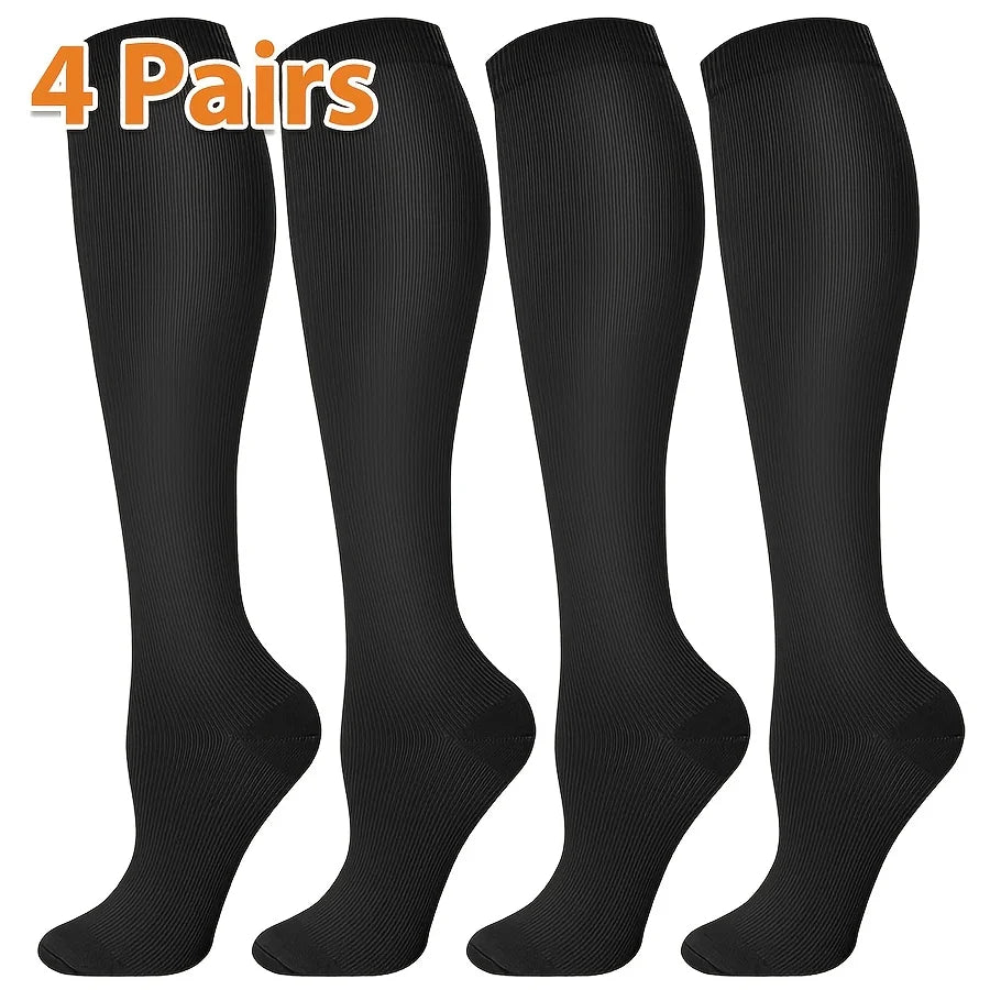 4 pairs compression socks for men and women for running, cycling, yoga, and travel mid-calf socks Shopifynow