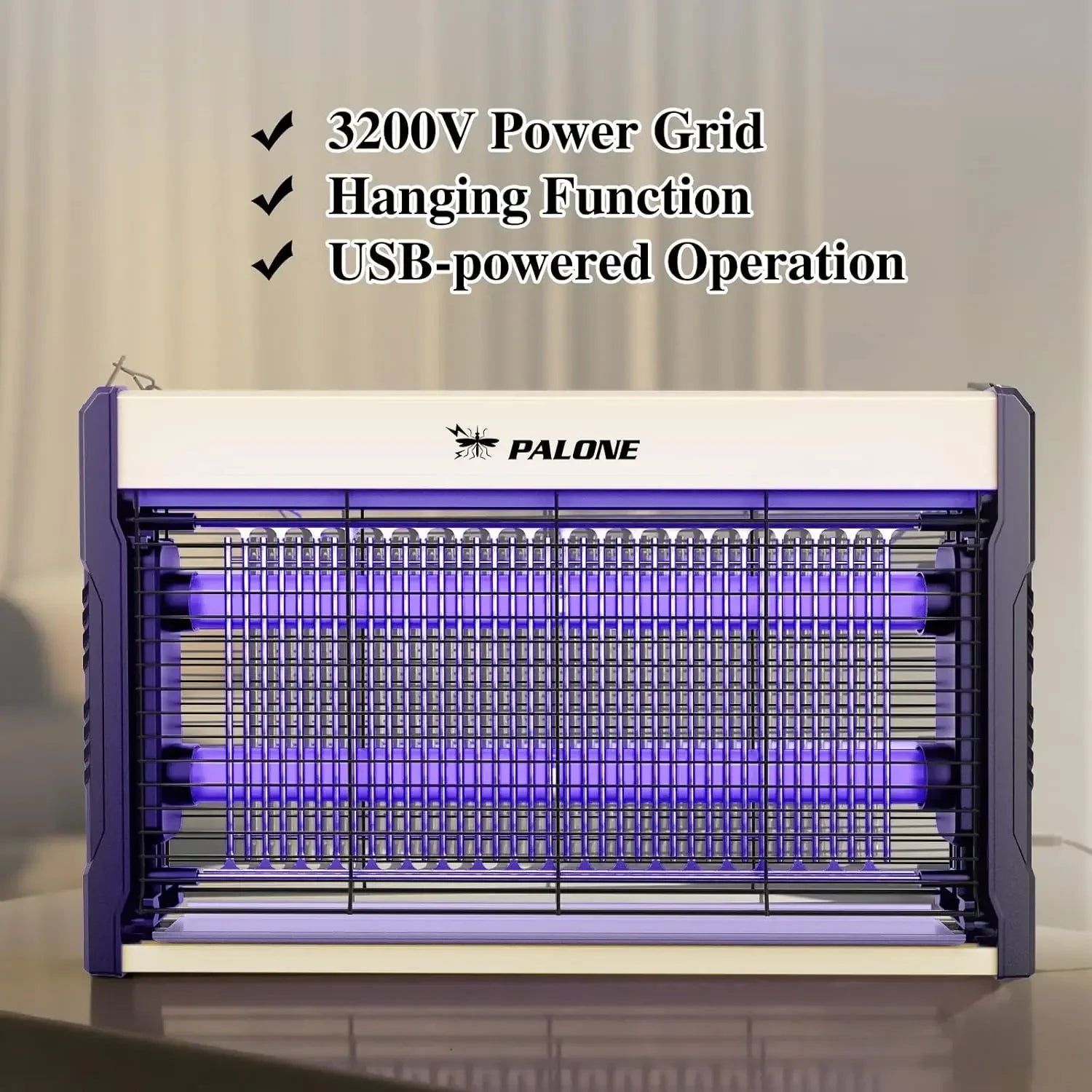Electric Bug Zapper 3200V Mosquito Zapper Killer Indoor Insect Killer with Hanging Chain Removable Collection Tray Bug Zapper Shopifynow