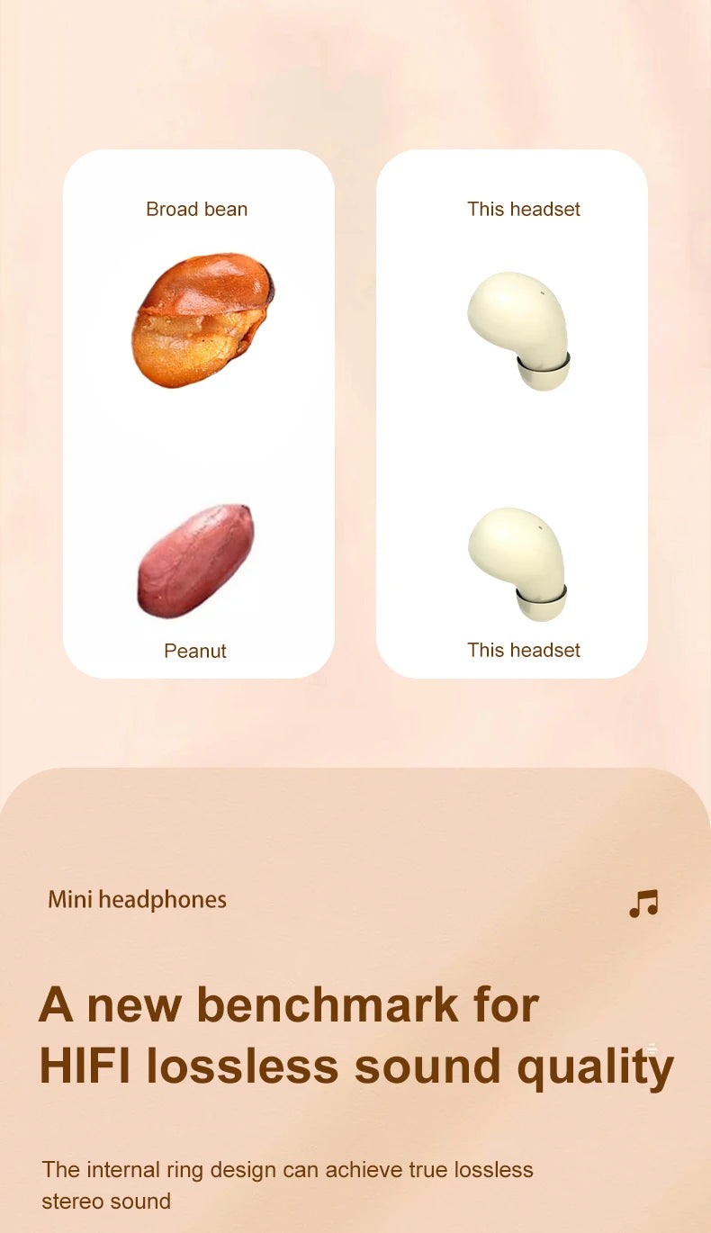 SK26 Bluetooth 5.4 Wireless Earphones Small Earbuds Sleeping Sport Invisible Headphones Bass Sound Quality Headset Sliding Cover Shopifynow