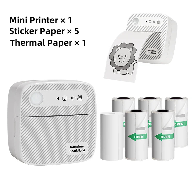 B3 Portable Photo Printer with Bluetooth iOS Android for Inkless Thermal Printing  Sticker Printer Label Maker DIY Toy Kids Gift - Shopifynow