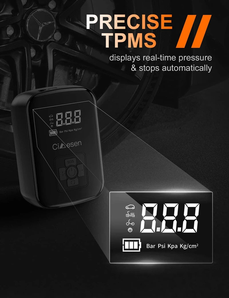 1pc Car Wireless Air Pump 150PSI Portable Electric Tire Inflation For Car Bicycle Motorcycle Air Compressor Inflator US Shipping Shopifynow