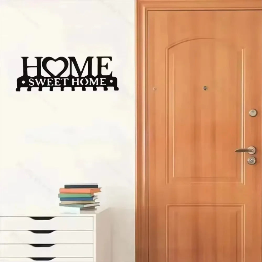 "Sweet Home" KeyCove Wall-Mounted Key Hook – Modern Front Door Organizer for Quick-Install Key Storage Shopifynow
