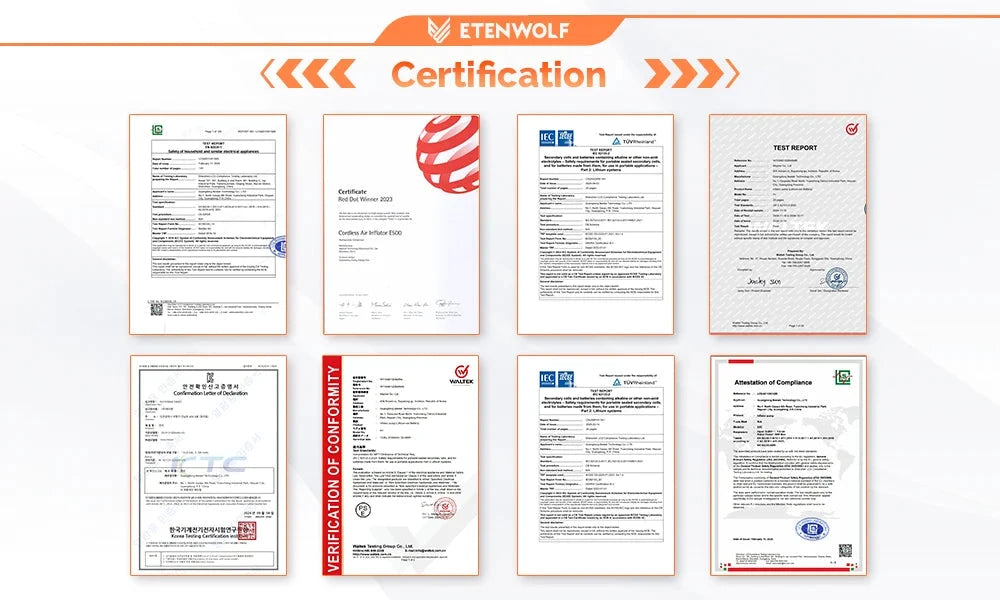 ETENWOLF ZEPHYR S3C Portable Air Compressor 100% Duty Cycle Car Tire Inflator 7800mAh for Cars, Motorcycles, Bicycles Balls Shopifynow