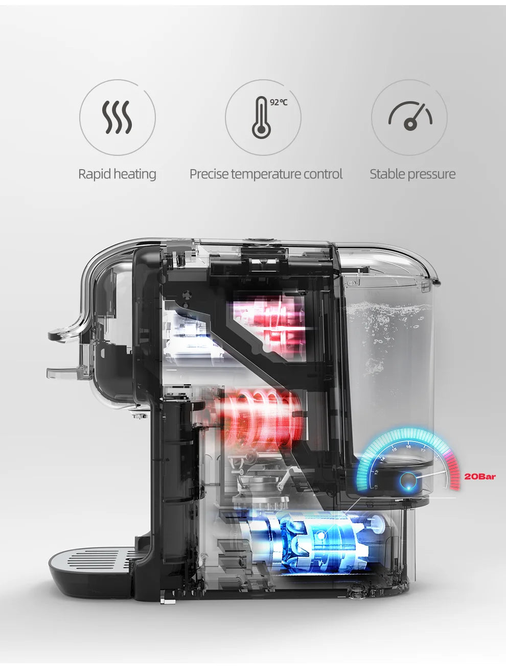 HiBREW Multiple Capsule Coffee Machine, Hot/Cold Dolce Gusto Milk Nespresso Capsule ESE Pod Ground Coffee Cafeteria 20Bar 5 in 1 - Shopifynow