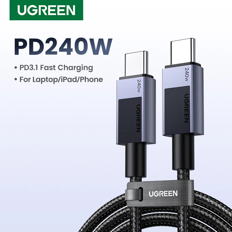 UGREEN PD 240W USB C to USB C Cable PD3.1 Fast Charge for MacBook Laptop iPhone 17 16 iPad Samsung S25 S24 5A PD Charging Cable - Shopifynow