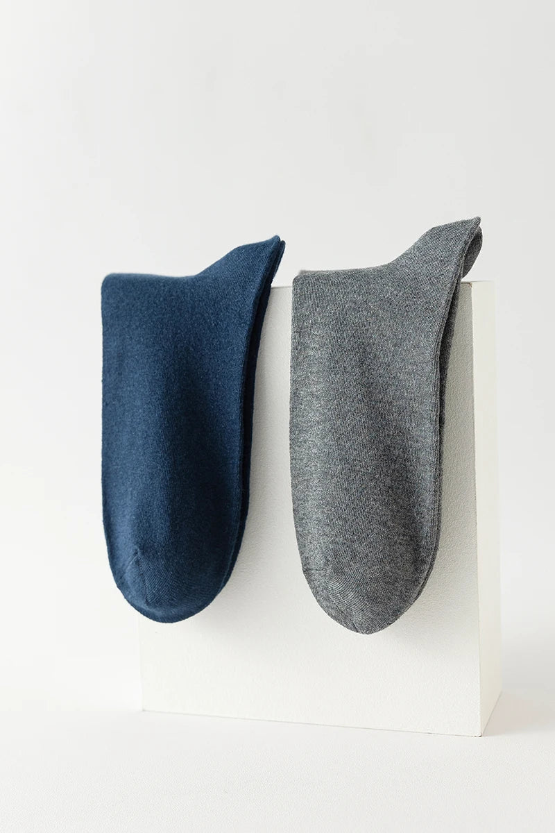 10 Pairs New Men's Cotton Socks Black Business Men Socks Soft Breathable Autumn Spring for Male White US6-10 Shopifynow