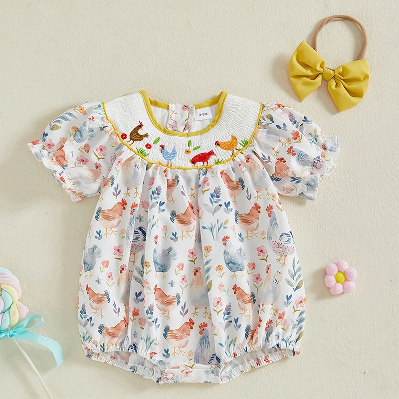 Adorable Toddler Floral Print Sleeveless Romper with Matching Bow Headband Set for Summer Outings and Playdates Shopifynow