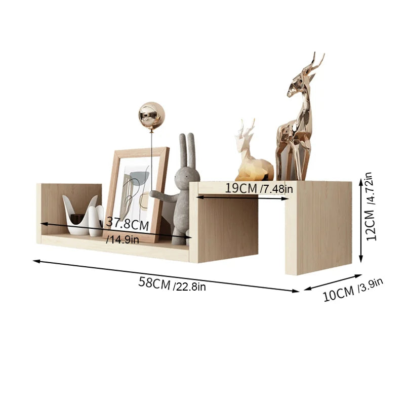 2 PCS floating shelf, partition, wall shelf, reinforcement board, strong load-bearing capacity, simple installation, can be used Shopifynow