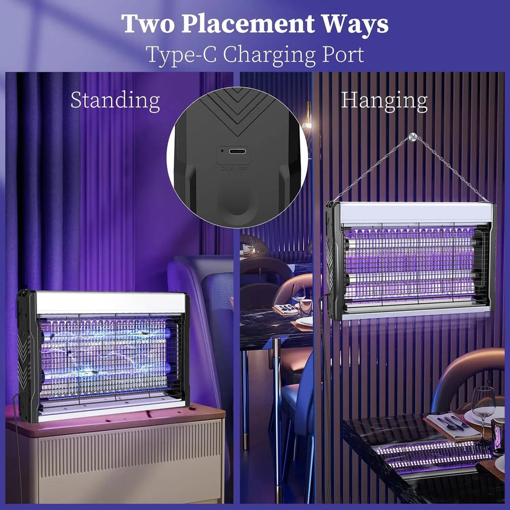 Electric Bug Zapper 3200V Mosquito Zapper Killer Indoor Insect Killer with Hanging Chain Removable Collection Tray Bug Zapper Shopifynow