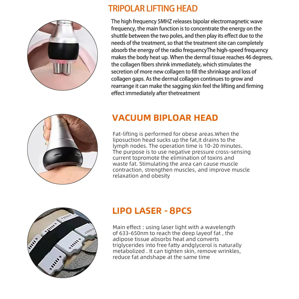 6 In 1 40K Ultrasonic Cavitation Machine Weight Loss Skin Lift Tightening Vacuum Lipo KIM8 Body Slimming Machine Body Shaping - Shopifynow