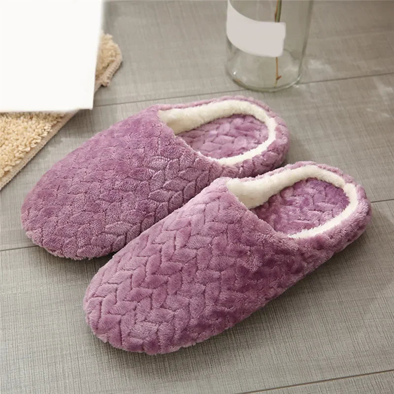 Women Winter Home Fur Slippers Cartoon Cat Non-Slip Soft Warm House Indoor Bedroom Men Couples Boys Girl Memory Foam Floor Shoes Shopifynow