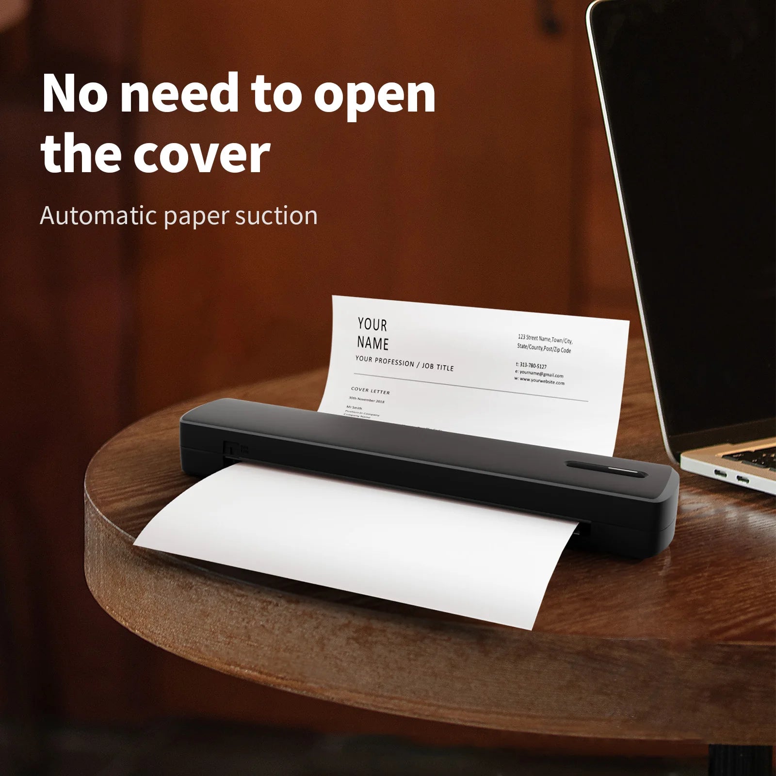 Portable Printer Wireless Inkless Thermal A4 C80 300DPI US-letter Mobile Printer Support Android iOS for Travel Work Home Shopifynow